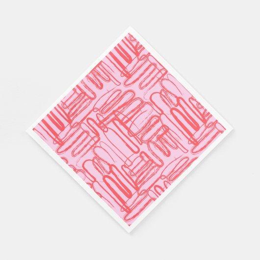 Pink Curve Wavy Squiggle Abstract Modern Servet (Hoek)