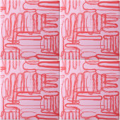 Pink Curve Wavy Squiggle Abstract Modern Tegeltje