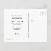 Pink Custom Baby geboorte aankondiging Dank u Briefkaart (Achterkant)