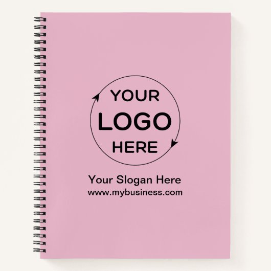 Pink Custom Business Logo Notitieboek (Voorkant)