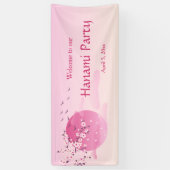 Pink Custom Cherry Blossom Festival Rising Sun Spandoek (Verticaal)