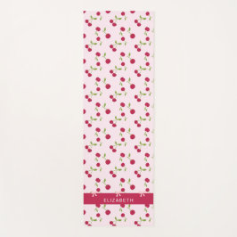 Pink Custom Cute Cherry Print Pattern Coquette  Yogamat