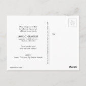 Pink Custom fotocollage tweede baby aankondiging Briefkaart (Achterkant)