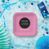 Pink Custom Logo Bedrijf Zakelijk Evenement Papieren Bordje (Feest)
