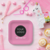 Pink Custom Logo Bedrijf Zakelijk Evenement Papieren Bordje (Feest)