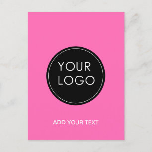 Pink Custom Logo Business Company Briefkaart