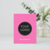 Pink Custom Logo Business Company Briefkaart (Staand voorkant)