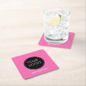 Pink Custom Logo Business Company Kartonnen Onderzetters (Insitu)