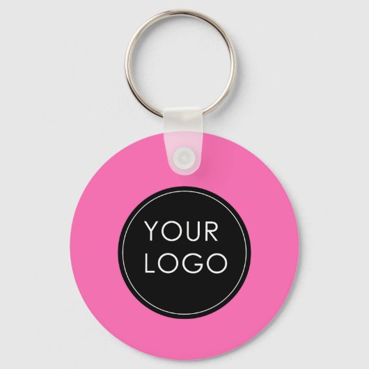Pink Custom Logo Business Company Sleutelhanger (Voorkant)