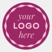 Pink Custom Minimalist Logo Circle Sticker (Voorkant)