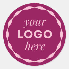 Pink Custom Minimalist Logo Circle Sticker