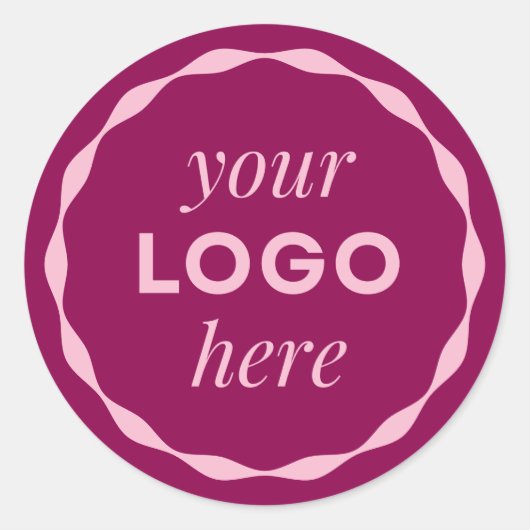 Pink Custom Minimalist Logo Circle Sticker (Voorkant)