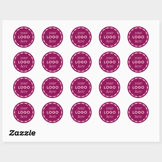 Pink Custom Minimalist Logo Circle Sticker (Vel)