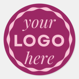 Pink Custom Minimalist Logo Circle Sticker