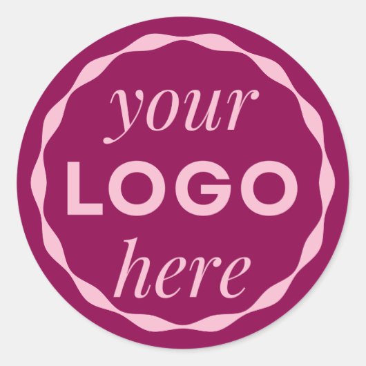 Pink Custom Minimalist Logo Circle Sticker (Voorkant)