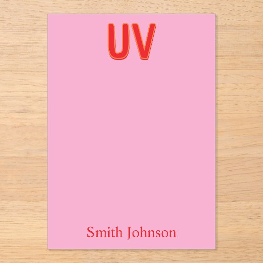 Pink Custom Monogram Stationery Acryl Uitnodigingen (Voorkant)
