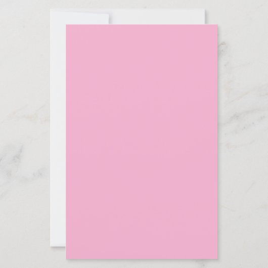 Pink Custom Monogram Stationery Note Card (Achterkant)
