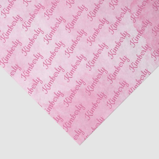 Pink Custom Name Personalized Tissuepapier (Detail)