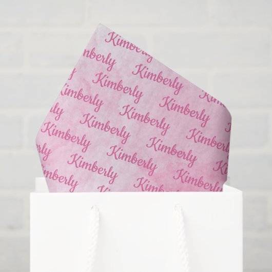 Pink Custom Name Personalized Tissuepapier (Cadeauzakje)