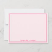 Pink Custom Name Two Border Design Personalized  Notitiekaartje (Voorkant)