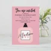 Pink Custom Perfume Exchange Party Kaart (Staand voorkant)