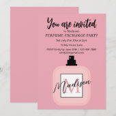 Pink Custom Perfume Exchange Party Kaart (Voorkant / Achterkant)
