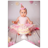 PINK Custom Photo Happy Birthday Banner (Eerste vlag)
