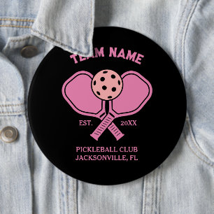 Pink Custom Pickleball Club Team & Speler Ronde Button 6,0 Cm