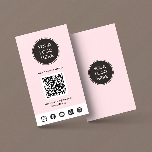 Pink Custom Social Media Logo Visitekaartje