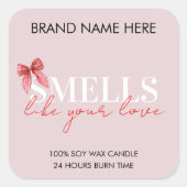Pink Custom Valentine's Day Candle Label (Voorkant)