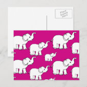 Pink Cute Animal Pattern Cartoon Elephant Pattern Briefkaart (Voorkant / Achterkant)