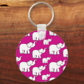 Pink Cute Animal Pattern Cartoon Elephant Pattern Sleutelhanger (Voorkant)