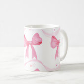 Pink,cute coffee mug with bowa koffiemok (Voorkant rechts)