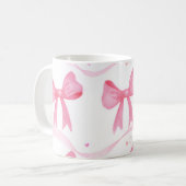 Pink,cute coffee mug with bowa koffiemok (Voorkant links)