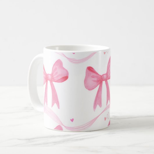 Pink,cute coffee mug with bowa koffiemok (Voorkant links)