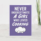 Pink Cute Cooking Cards For Girls For Kids Girly Kaart (Voorkant)