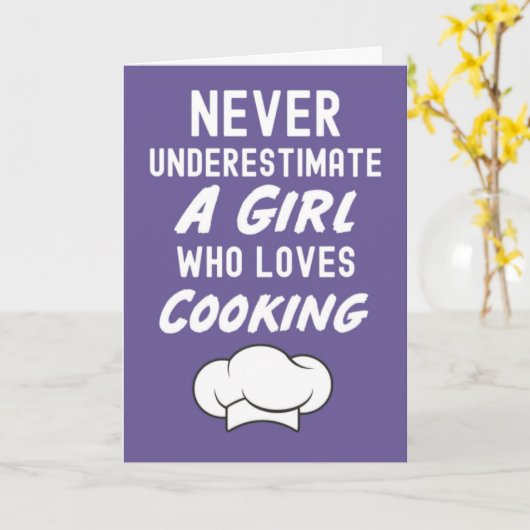 Pink Cute Cooking Cards For Girls For Kids Girly Kaart (Gele Bloem)