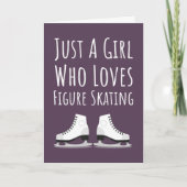 Pink Cute Figure Skating Cards For Girls For Kids Kaart (Voorkant)