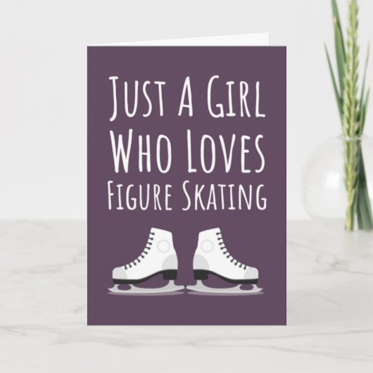 Pink Cute Figure Skating Cards For Girls For Kids Kaart (Voorkant)
