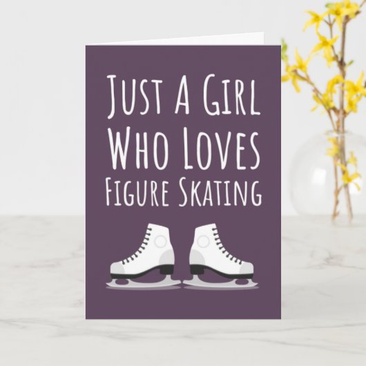Pink Cute Figure Skating Cards For Girls For Kids Kaart (Gele Bloem)