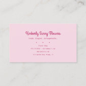 Pink Cute Florist Shop Visitekaartje (Achterkant)