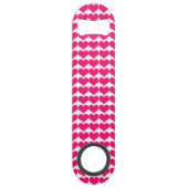 Pink Cute Hearts Pattern Bottle Open Speed Flessenopener (Voorkant)