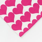 Pink Cute Hearts Pattern Fleece Blanket (Hoek)