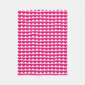 Pink Cute Hearts Pattern Fleece Blanket