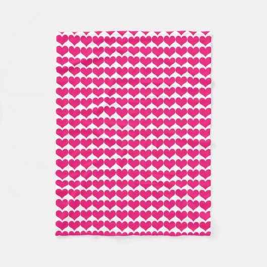 Pink Cute Hearts Pattern Fleece Blanket (Voorkant)