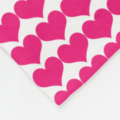 Pink Cute Hearts Pattern Fleece Blanket Deken (Hoek)