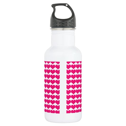 Pink Cute Hearts Pattern Fles (Achterkant)