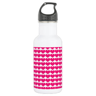 Pink Cute Hearts Pattern Fles