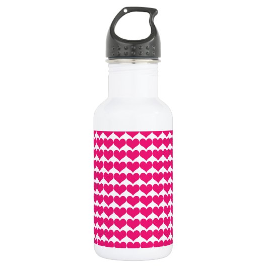 Pink Cute Hearts Pattern Fles (Voorkant)