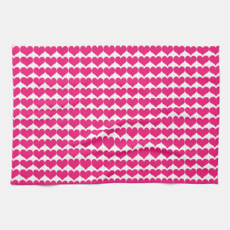 Pink Cute Hearts Pattern Kitchen Towel Theedoek